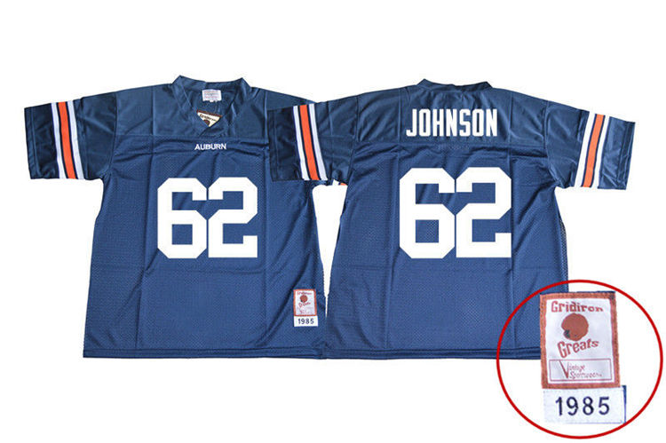 Auburn Tigers Men's Jauntavius Johnson #62 Navy Stitched College 1985 Throwback NCAA Authentic Football Jersey XXO0074SN